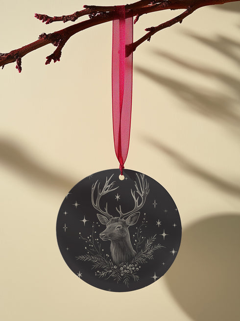 Starlit Stag Metal Ornament